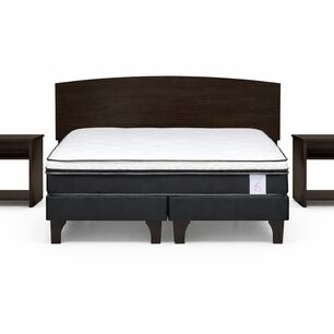 Cama Europea Rosen New Style 6 / 2 Plazas / Base Dividida + Set De Maderas Dakar