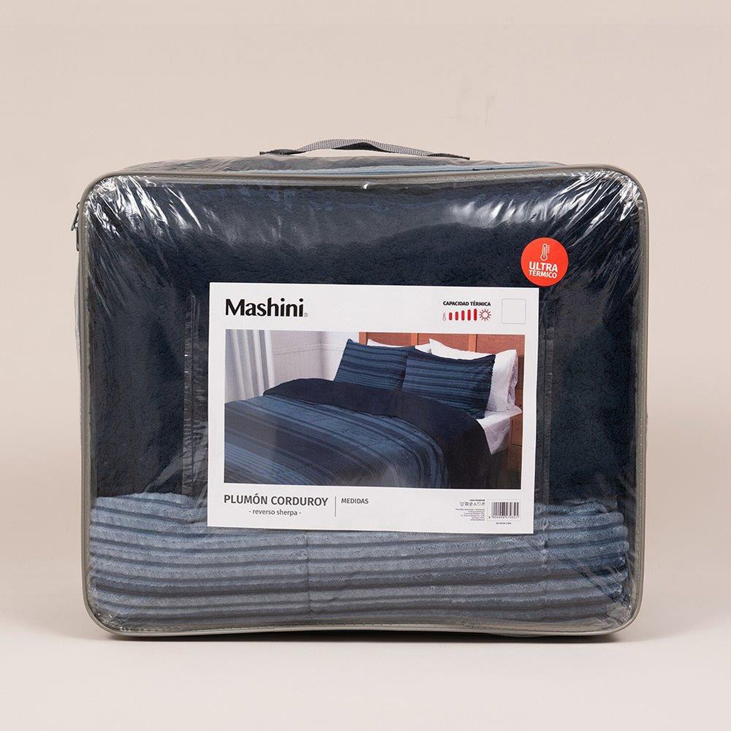 Plumon Corduroy Coral Sh. Est. King Linea Azul image number 3.0