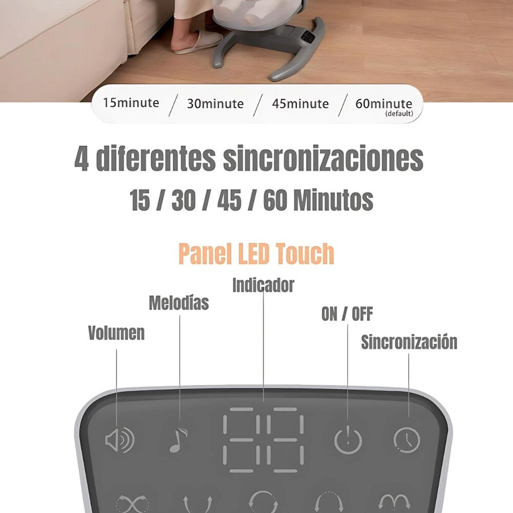 Cuna Mecedora Eléctrica 2 En 1 Mastela Gris Lubabycas image number 5.0