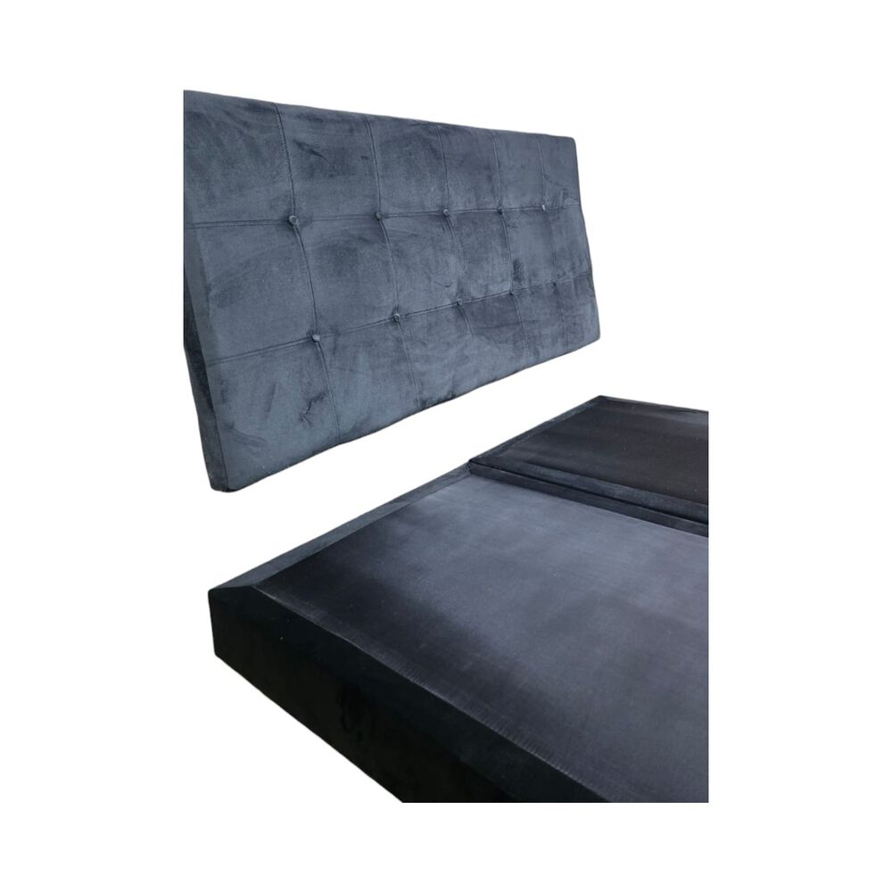 Cama King Felpa Negra image number 2.0