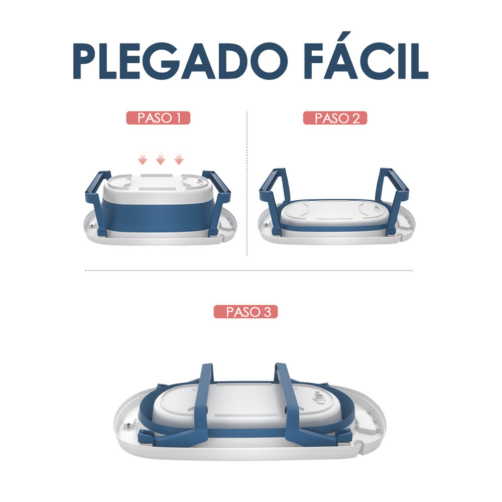 Bañera Plegable Bebé Con Termometro Y Cojín Azul Babymine image number 3.0