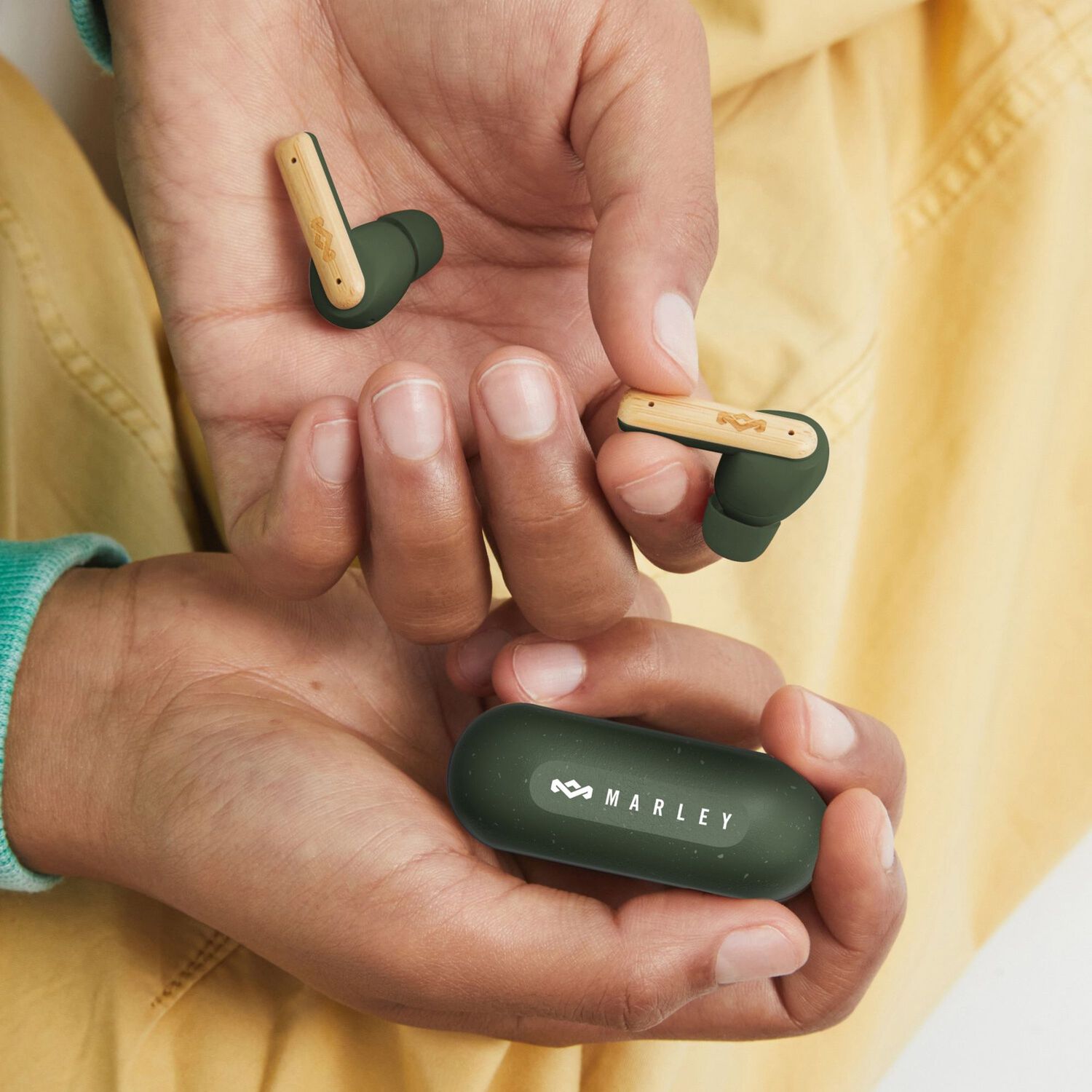Aud&iacute;fonos Bluetooth True Wireless Little Bird Green Marley image number 5.0