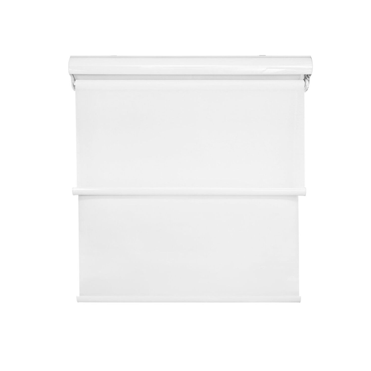 Cortina Roller Blackout Doble Tela 120x200 Con Cenefa Blanco Jaspeado image number 1.0