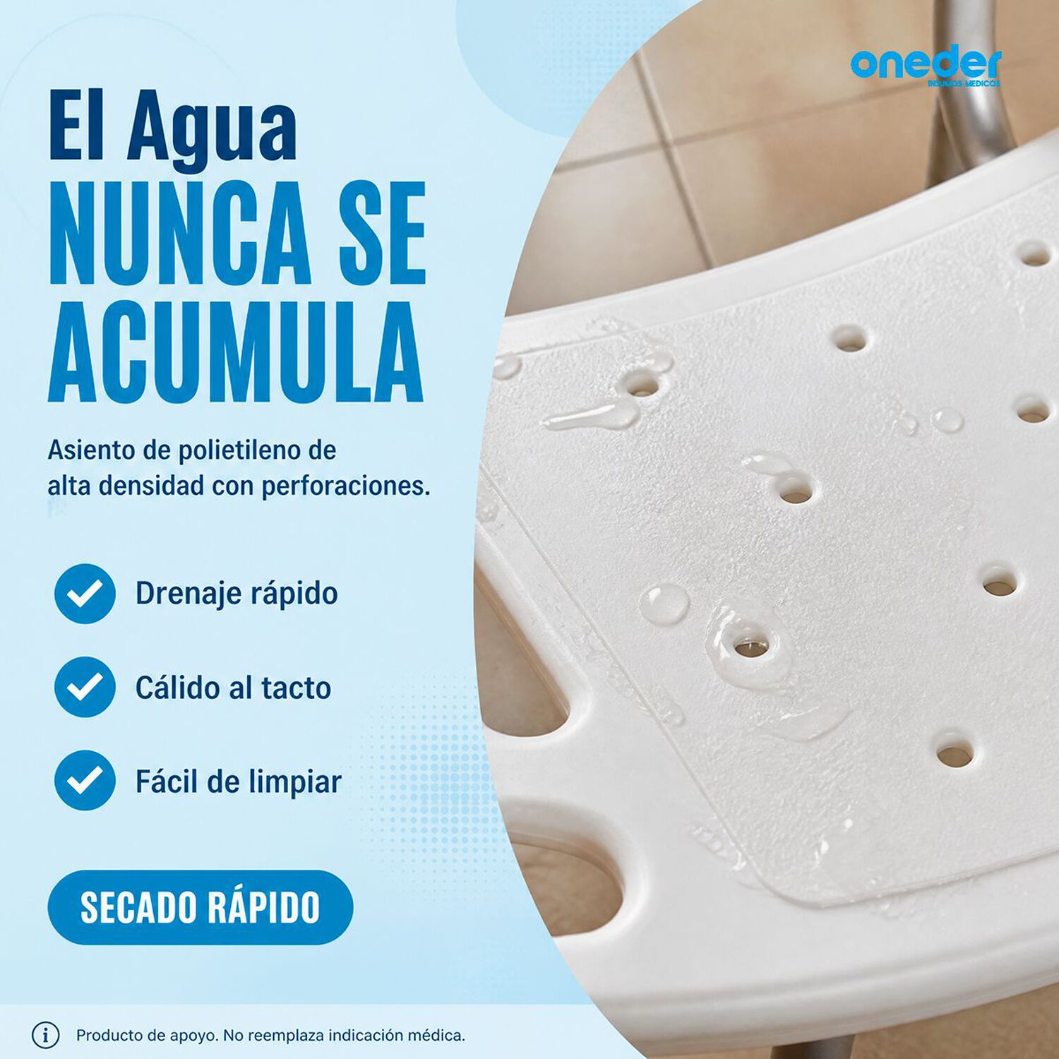 Silla De Ducha Para Ba&ntilde;o Portatil Aluminio Altura Ajustable 301da image number 7.0