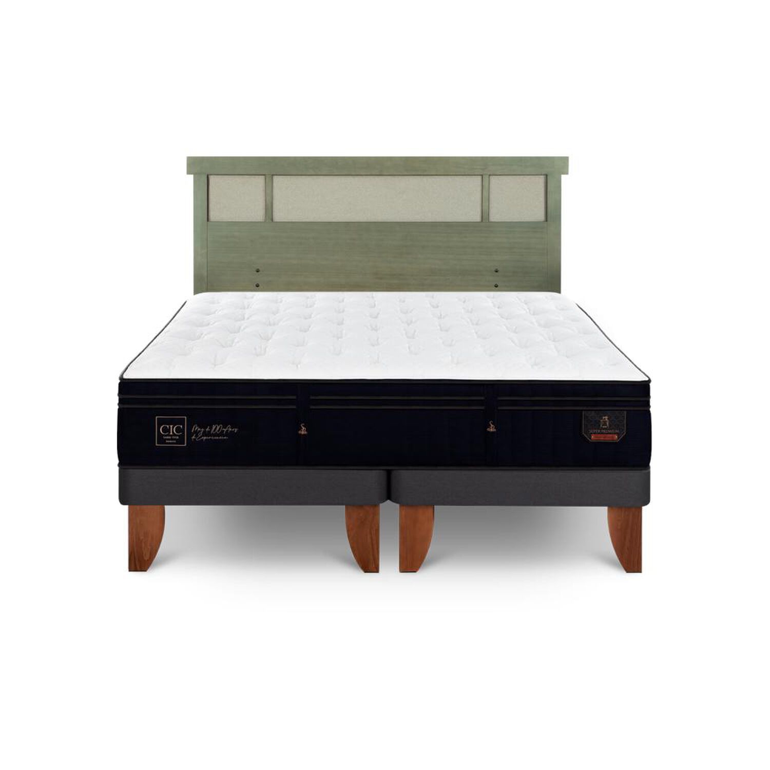 Cama Europea Cic Linea Premium / 2 Plazas / Base Dividida + Respaldo image number 0.0