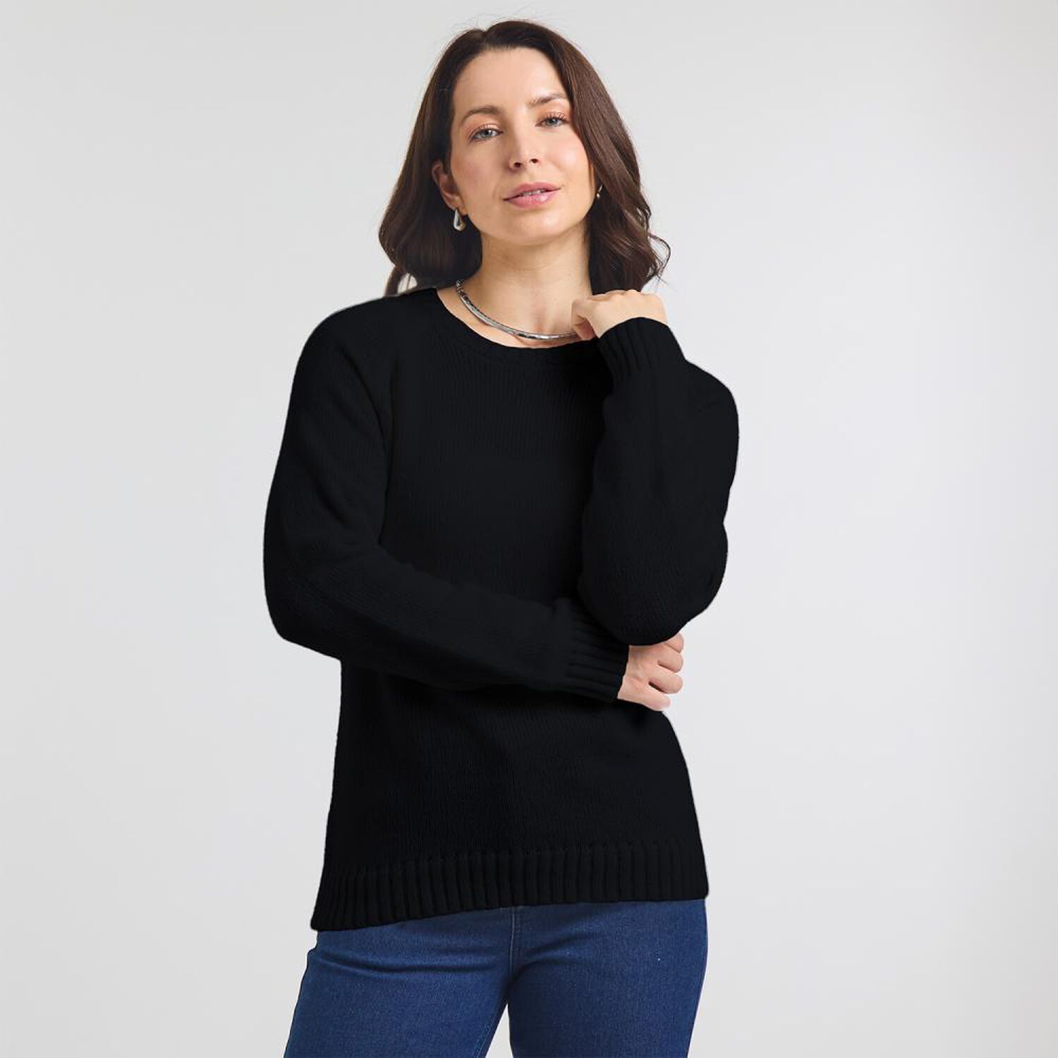 Sweater B&aacute;sico Regular Manga Larga Cuello Alto Mujer Geeps image number 0.0