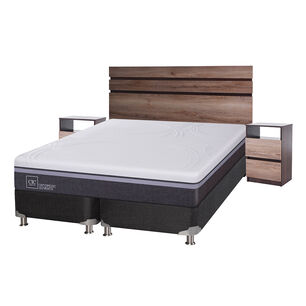 Box Spring Cic Ortopedic Advance / King / Base Dividida + Set De Maderas Ares