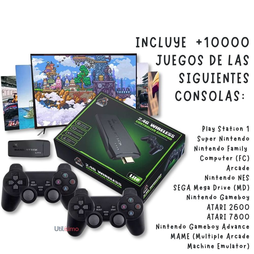 Videojuego Game Stick Lite 4k 64gb Hdmi Con 2 Joystick Inalámbricos image number 1.0