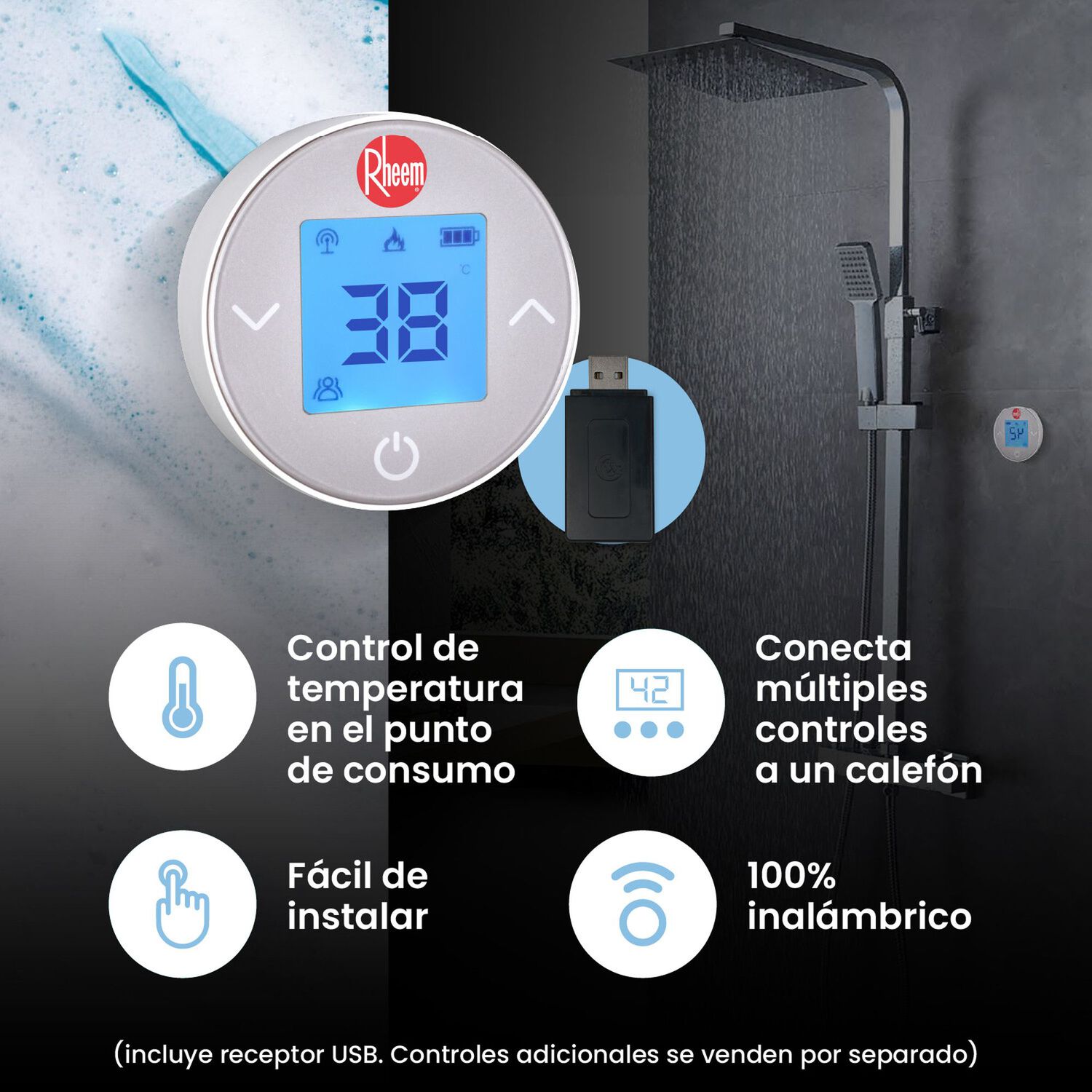 Calefont 21 L Gas Licuado T. Forzado + Control Digital Rheem image number 9.0