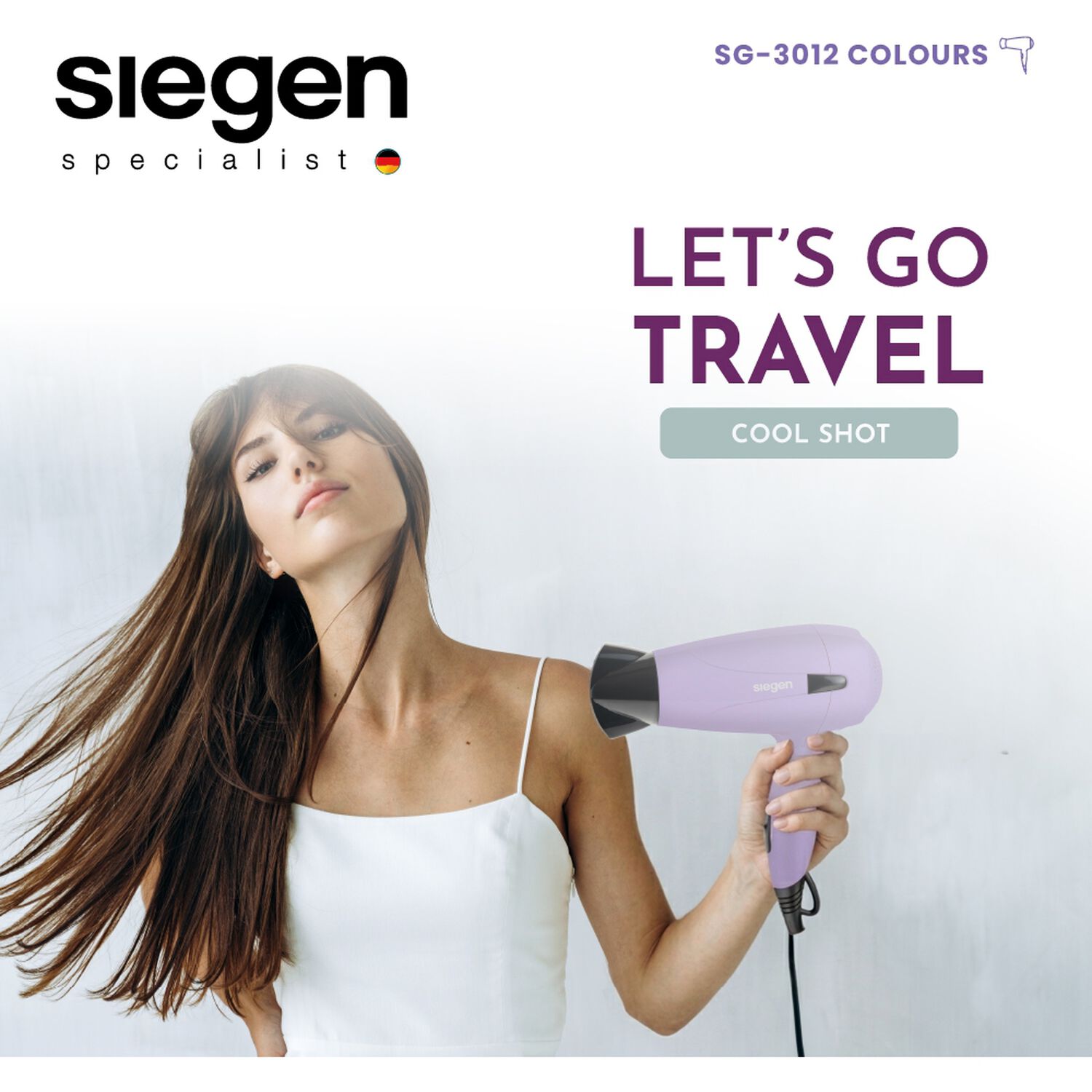 Secador De Pelo Siegen Let's Go Travel SG-3012C75 image number 3.0