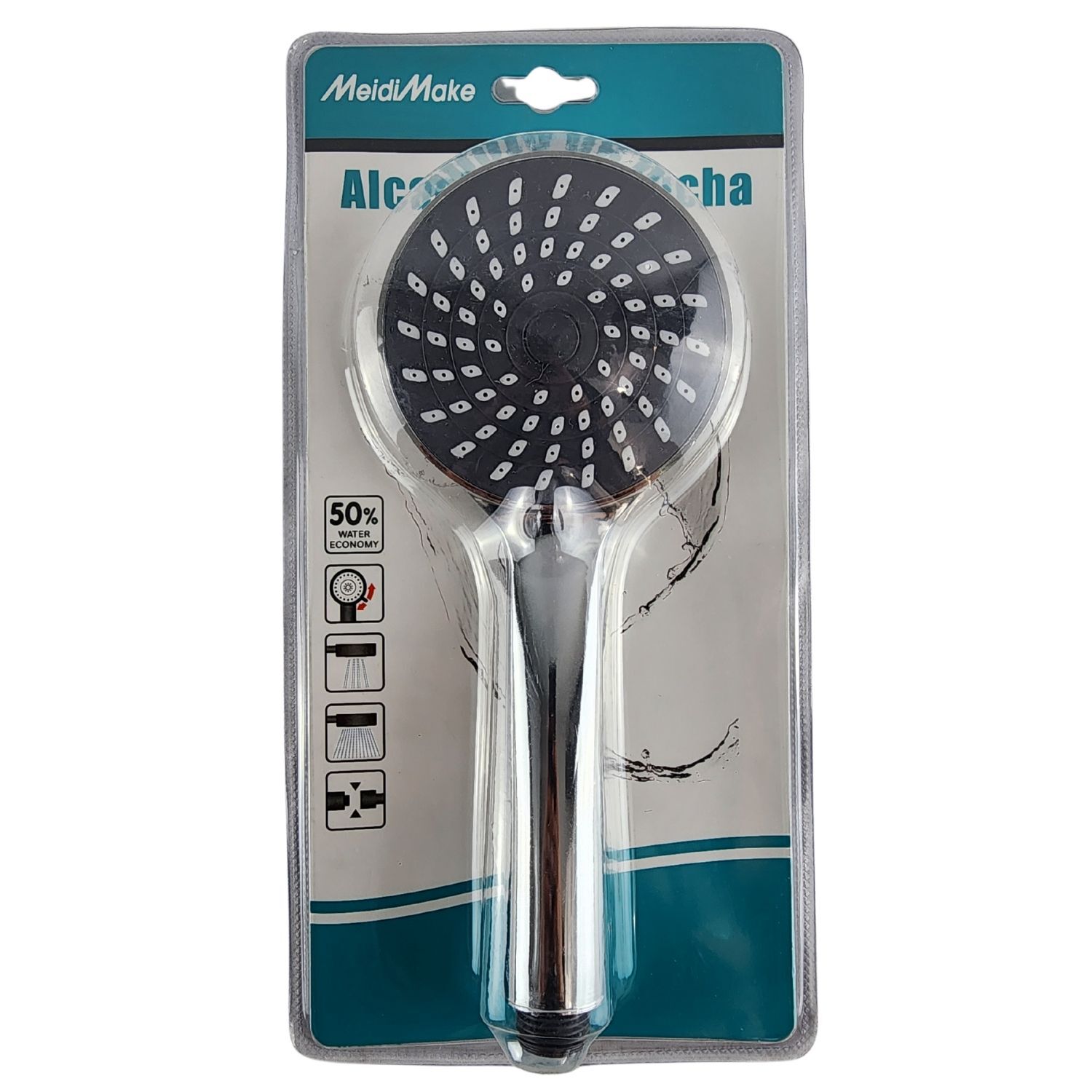 Cabezal Ducha De Mano Port&aacute;til Regadera Metalica Tipo Lluvia image number 6.0