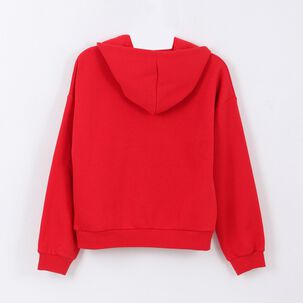 Poler&oacute;n Ni&ntilde;a Hoodie Orejas Minnie Mouse Rojo Disney
