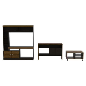 Combo Estante + Mesa De Arrimo + Mesa De Centro Casa Ideal Classic