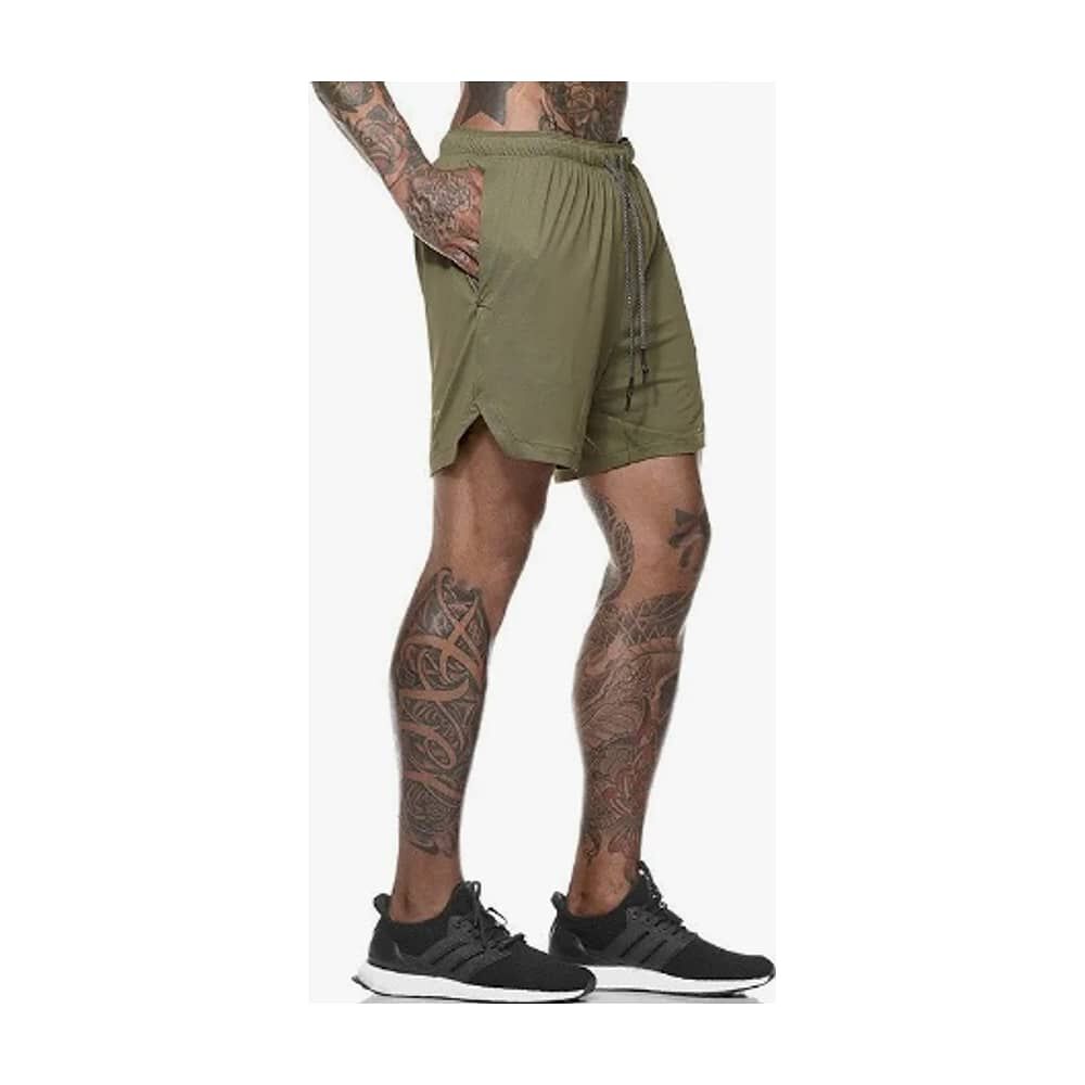 Short Gimnasio Con Licra Deportiva 2 En 1 Hombre Correr Verde Xxl image number 1.0