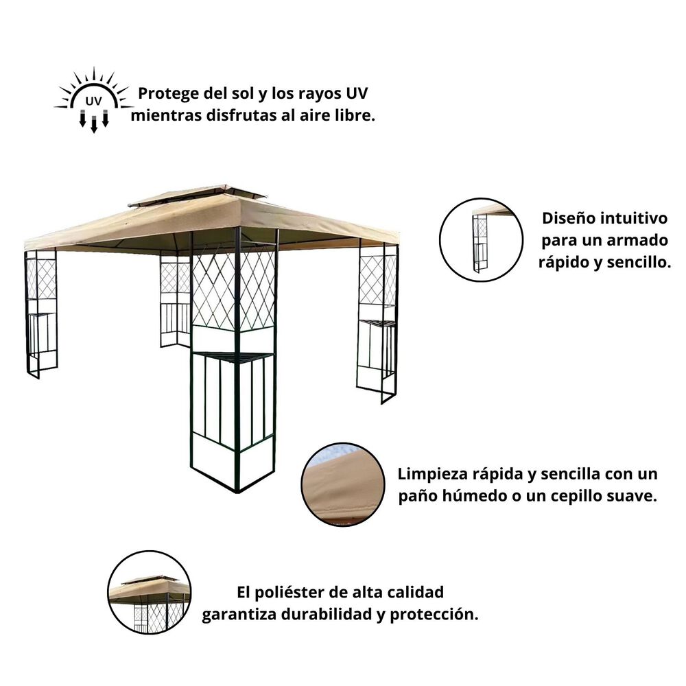 Pérgola Bahia Inglesa 3x4mt Café image number 2.0