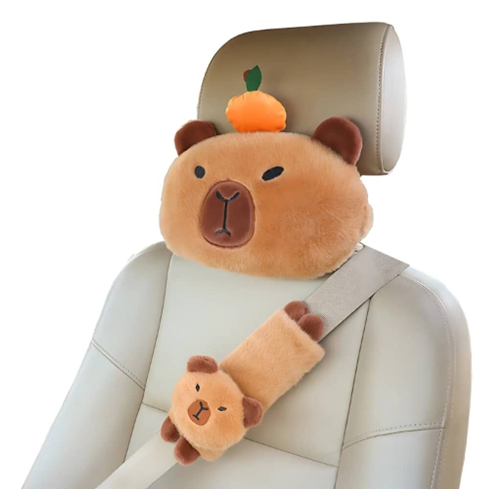 Kit Reposacabezas Y Protector Cinturon De Seguridad Capibara image number 0.0