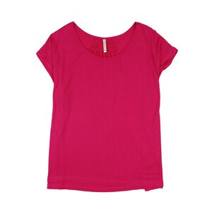Polera Full Print Aplicación En Espalda Manga Corta Cuello Redondo Mujer Geeps