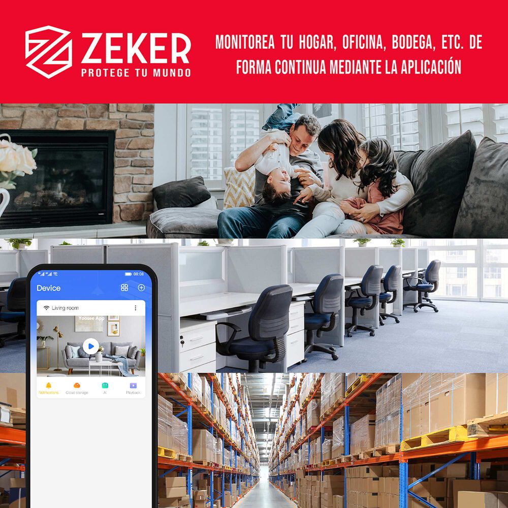 Pack X3 C&aacute;mara De Seguridad Wifi Impermeable Zeker 2mp 5g image number 3.0