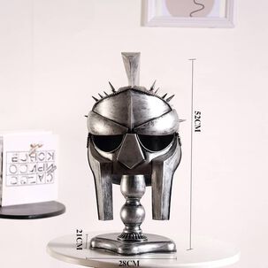 Casco Gladiador Espartano Guerrero Met&aacute;lico Cosplay Premium