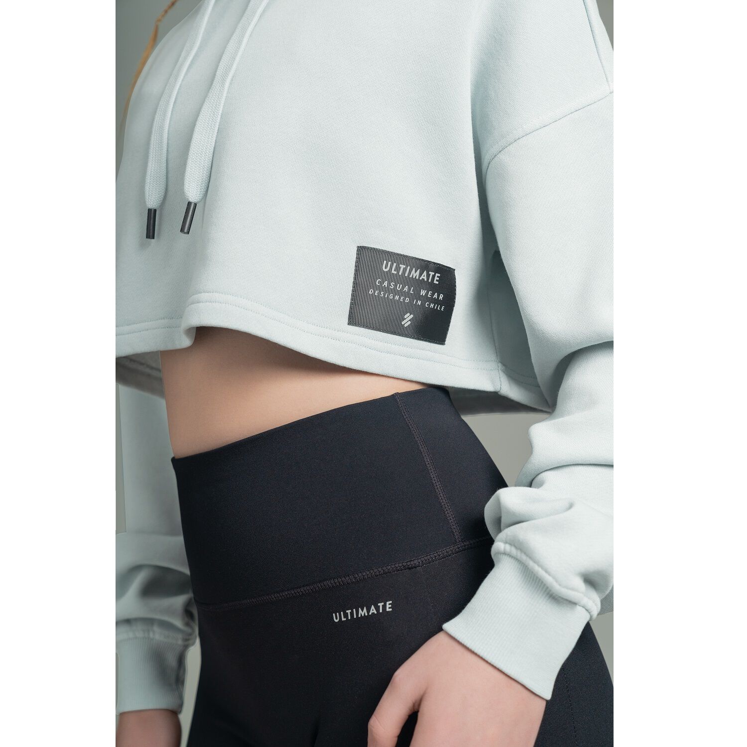 Ultimate Hoodie Crop Mujer Mint - L image number 4.0