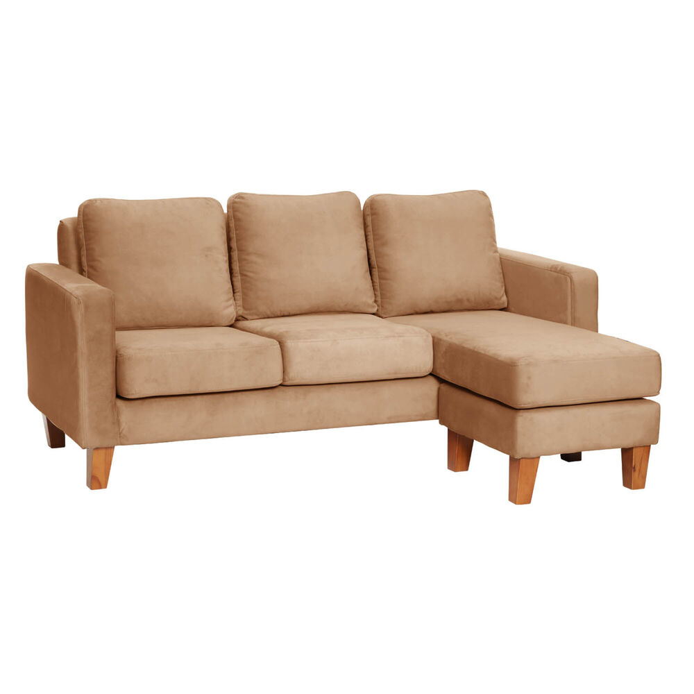 Seccional Venecia Intercambiable Tela Velvet Beige image number 2.0