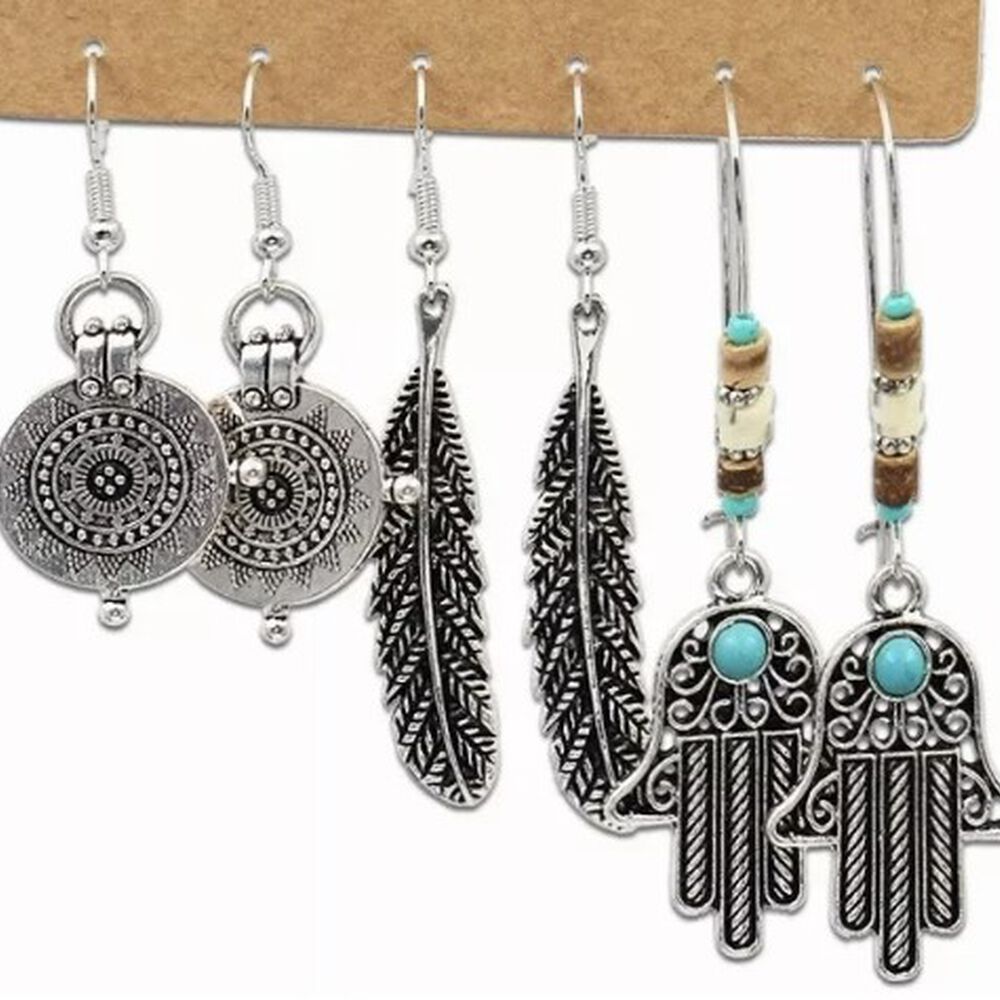 Pack 12 Pares Aretes Con Piercing Arracadas Pendientes Largo image number 1.0