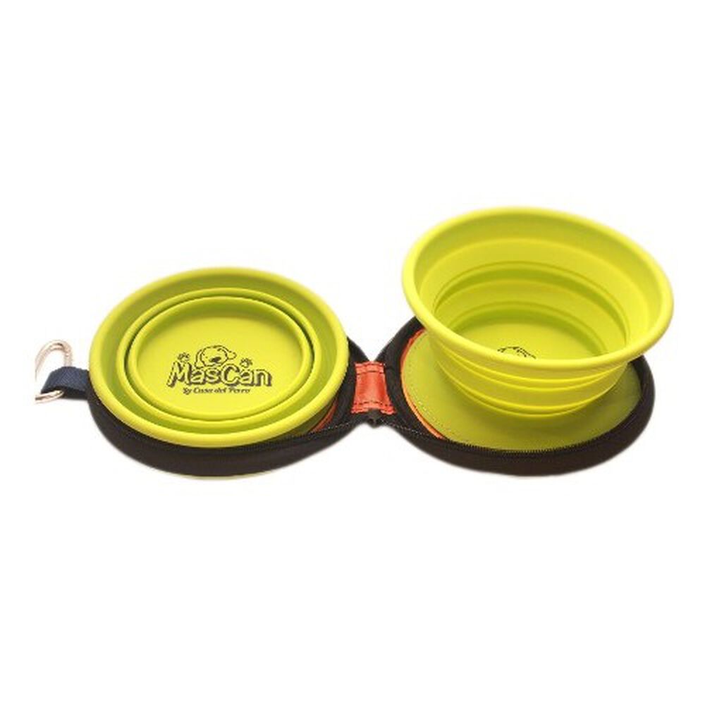Plato Plegable Silicona Doble Verde Talla S Perro image number 0.0