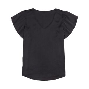 Blusa Panel Eásticado En Escote Manga Corta Mini Vuelo Mujer Kimera
