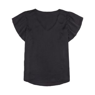 Blusa Panel E&aacute;sticado En Escote Manga Corta Mini Vuelo Mujer Kimera