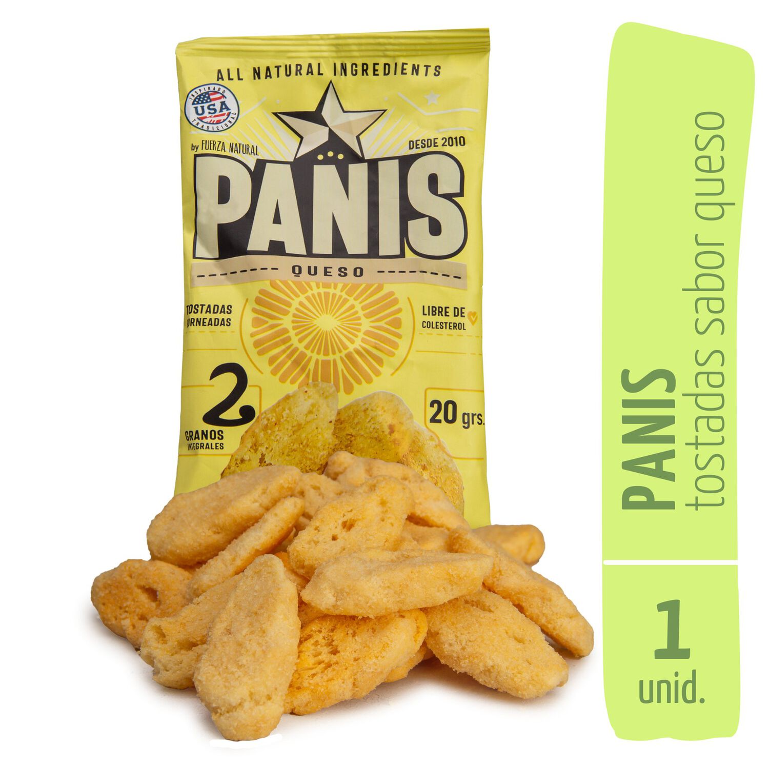Panis 20g Sabor Queso Snack Saludable Fuerza Natural image number 0.0