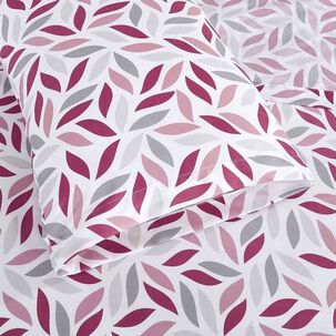 Sabana Andes Microfibra Estampada Hoja Frambuesa 1.5 Plaza