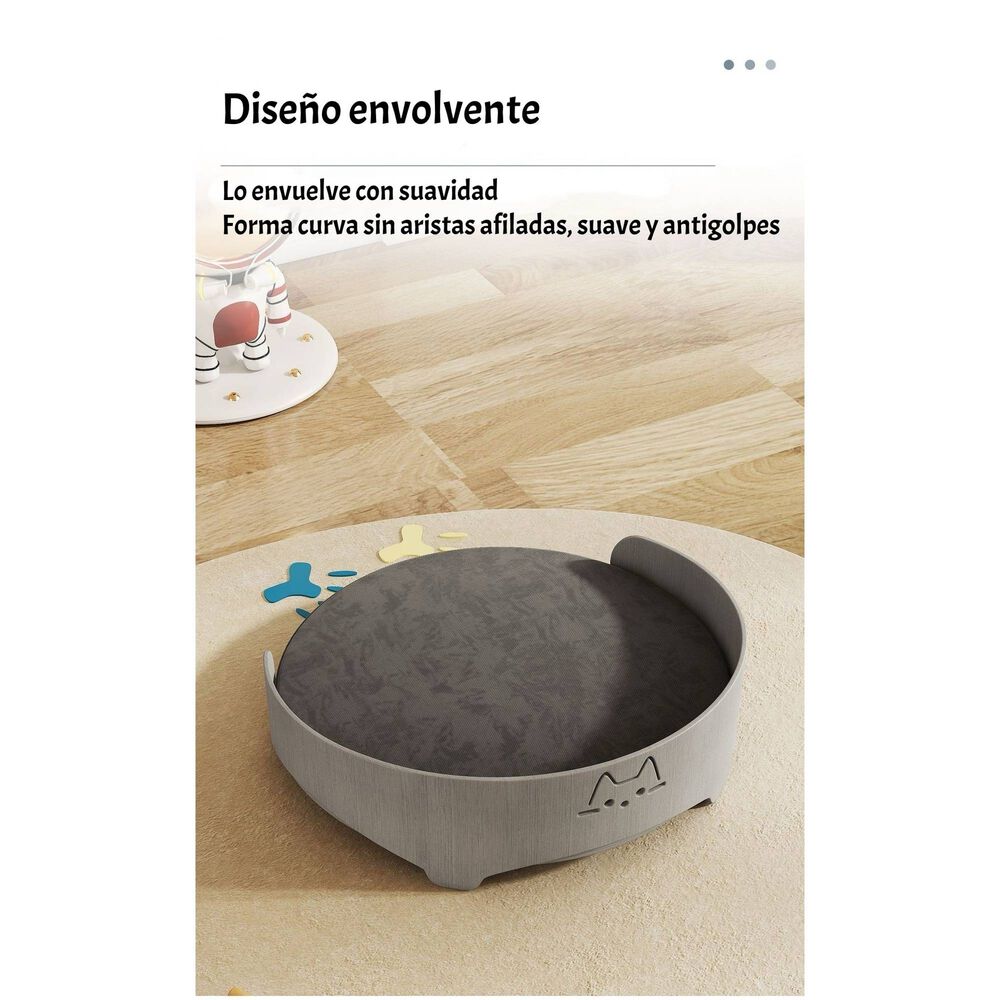 Cama Para Mascotas Madera Colch&oacute;n 53x53cm Aveo By Lubabycas image number 6.0