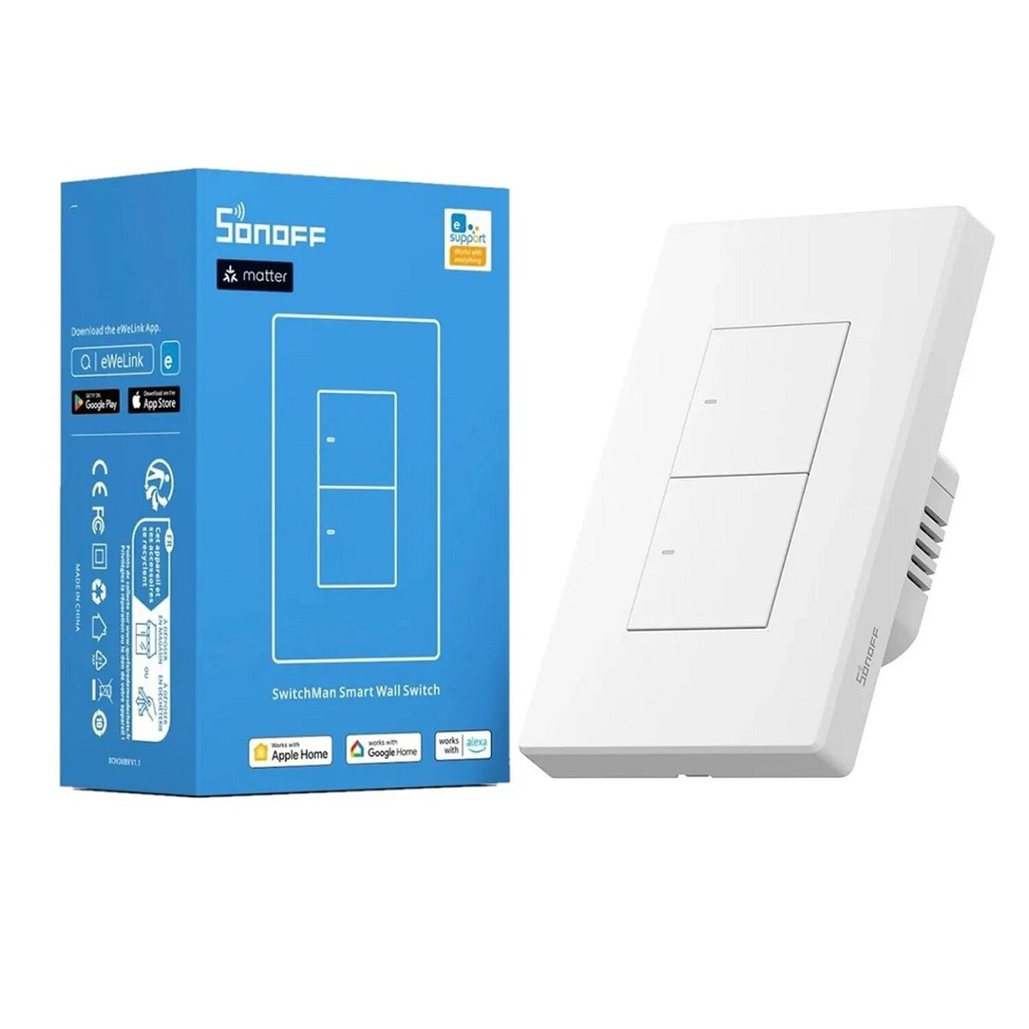 Interruptor Wifi De Pared Sonoff Switchman M5 2c Matter image number 0.0