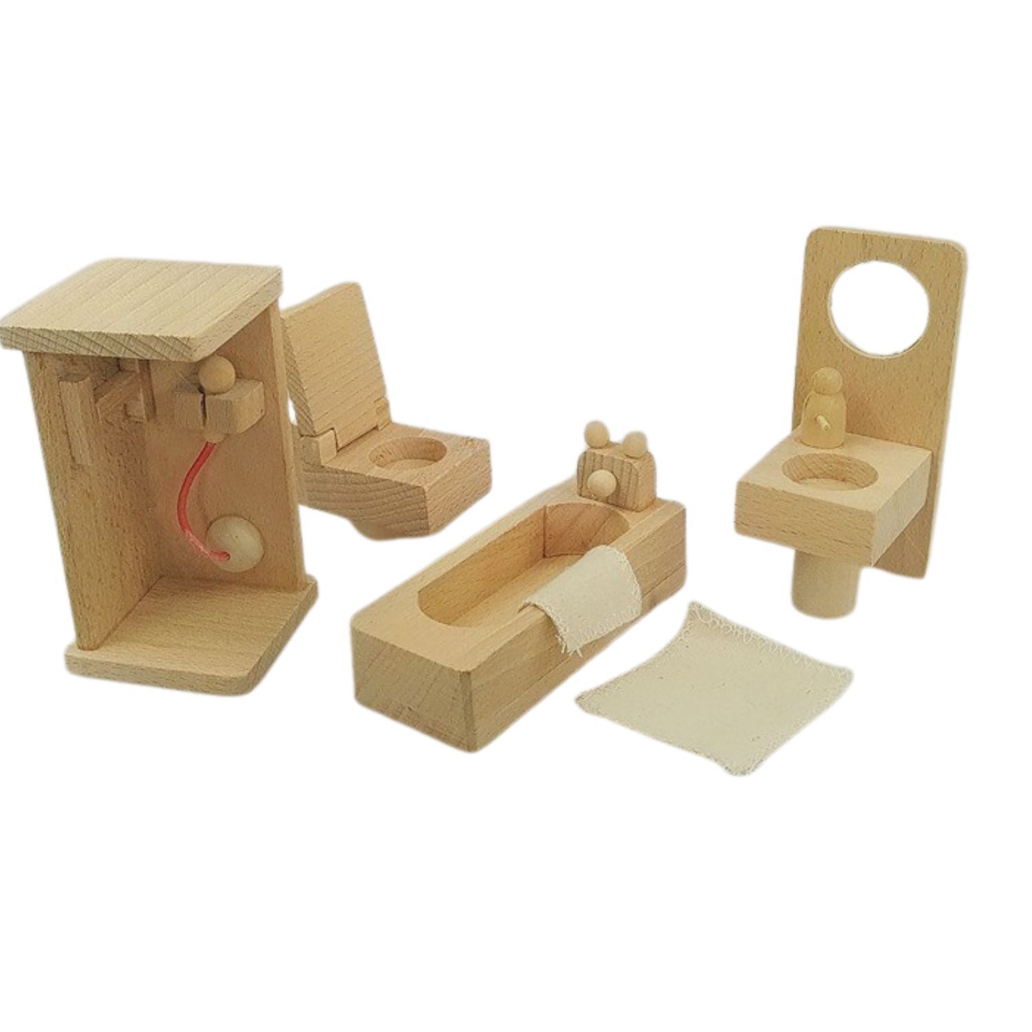 Muebles En Miniatura De Madera De Ba&ntilde;o Para Ni&ntilde;os De +3 A&ntilde;os image number 3.0