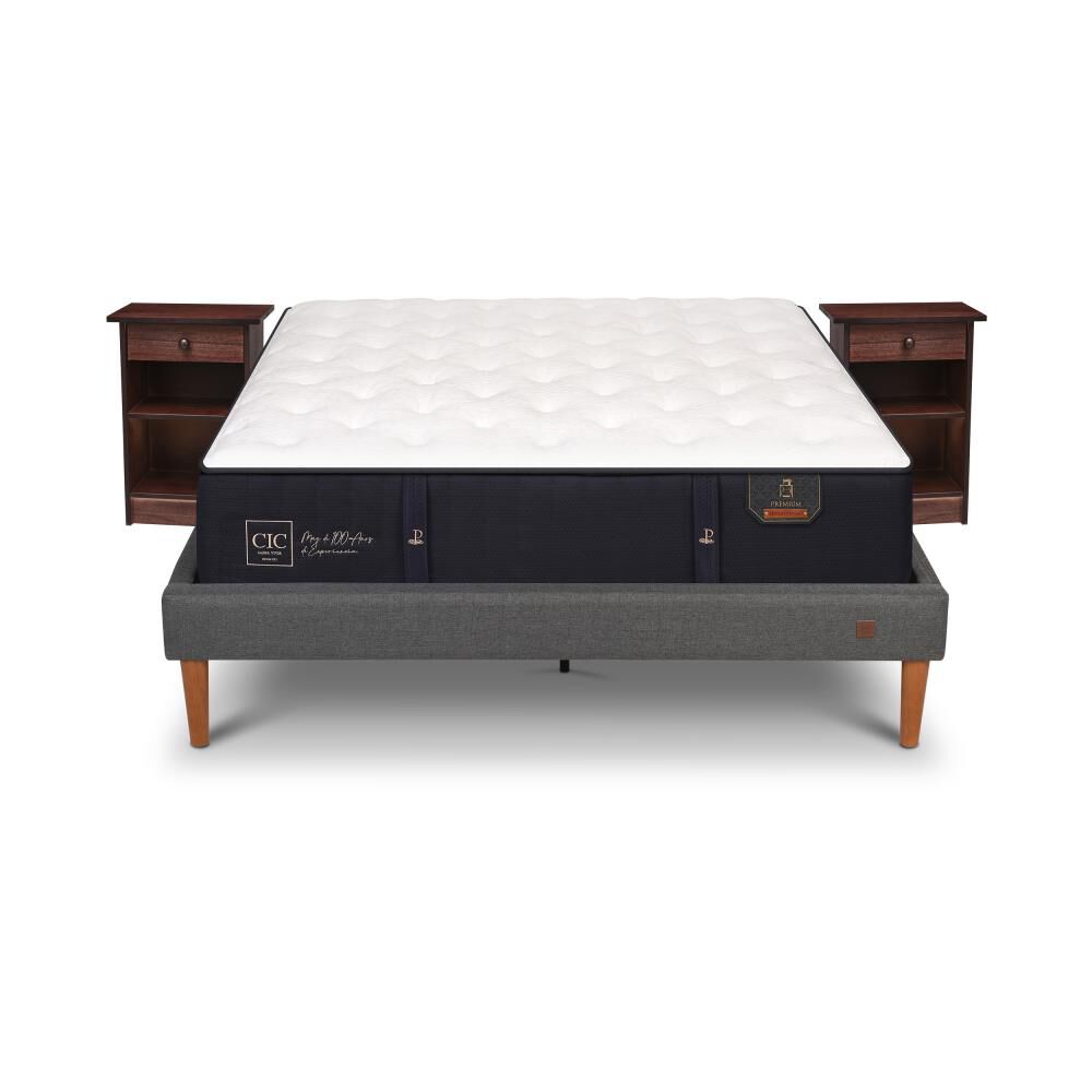 Cama Europea Cic Premium / 2 Plazas / Base Normal + Veladores image number 0.0