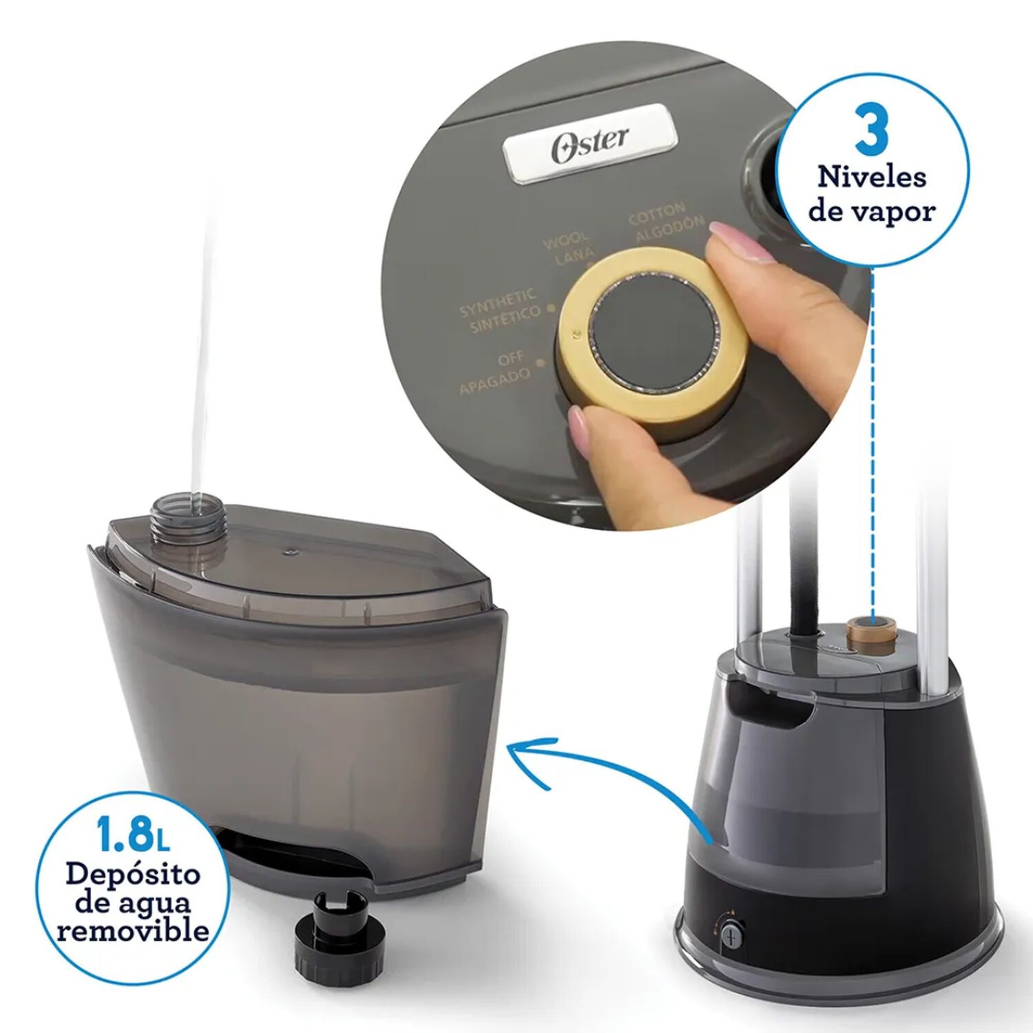 Oster Vaporizador De Prendas Con Tabla De Soporte Gcstgs7050 image number 3.0