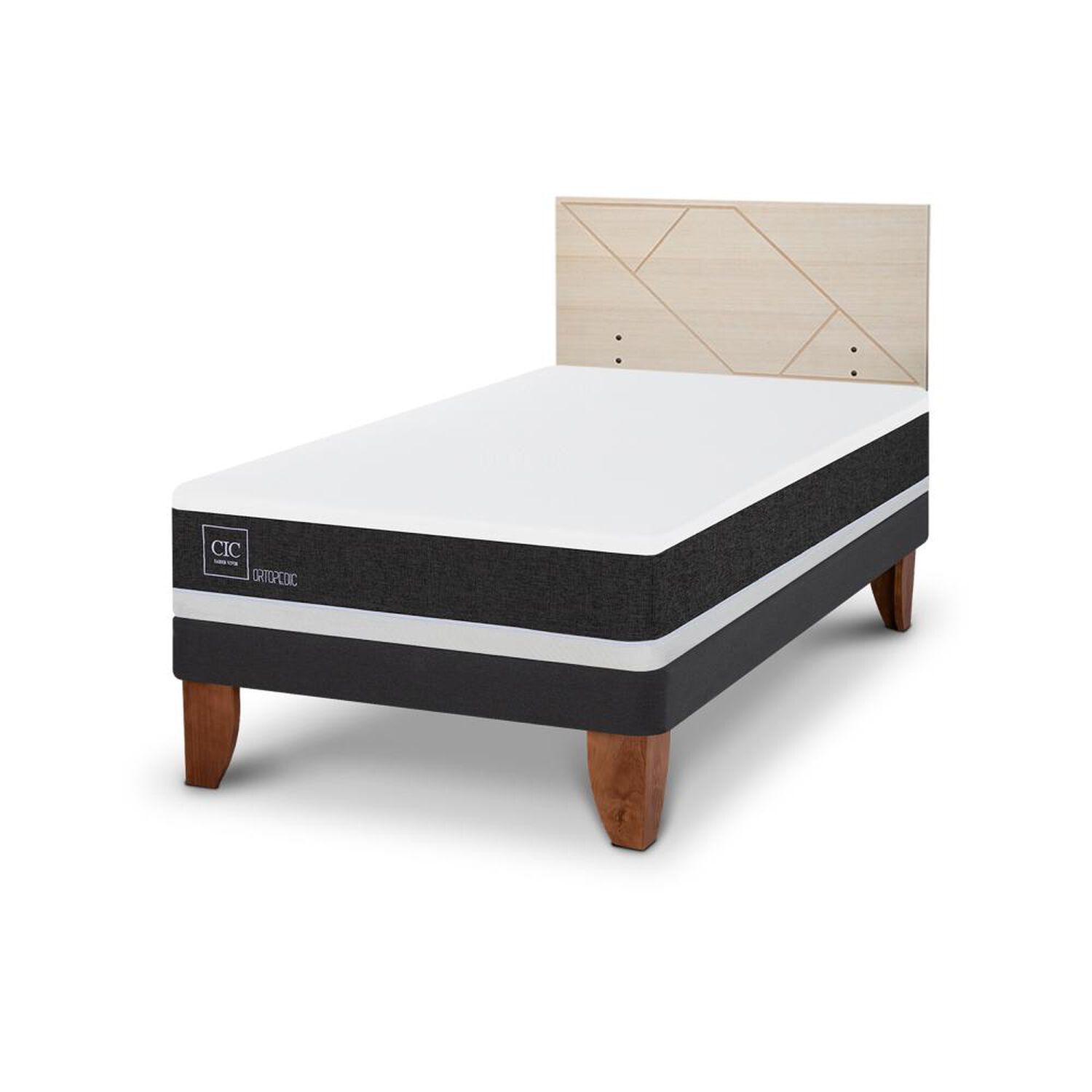 Cama Europea Cic Ortopedic / 1.5 Plazas / Base Normal + Respaldo image number 3.0