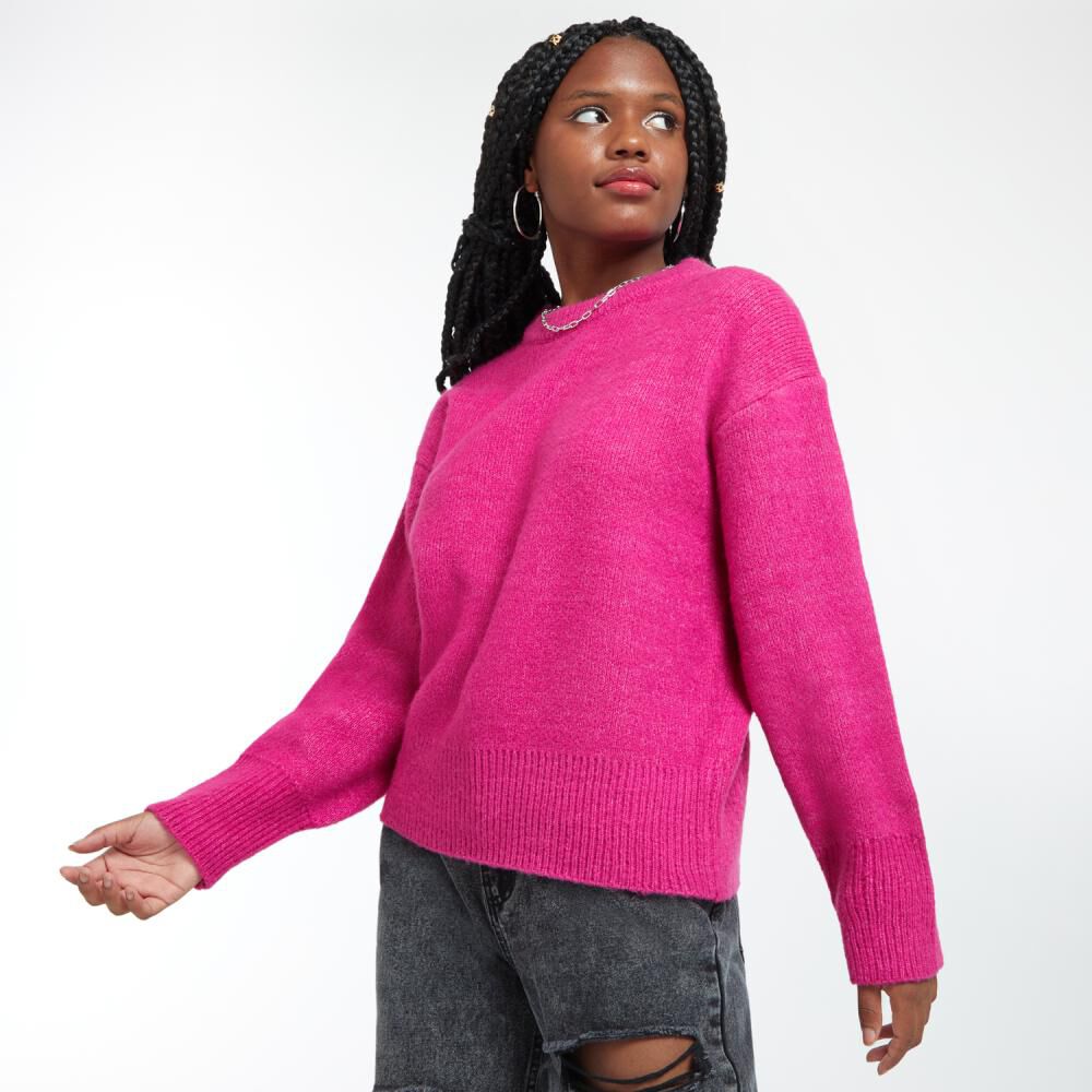Sweater Liso Color Regular Cuello Redondo Mujer Rolly Go image number 2.0
