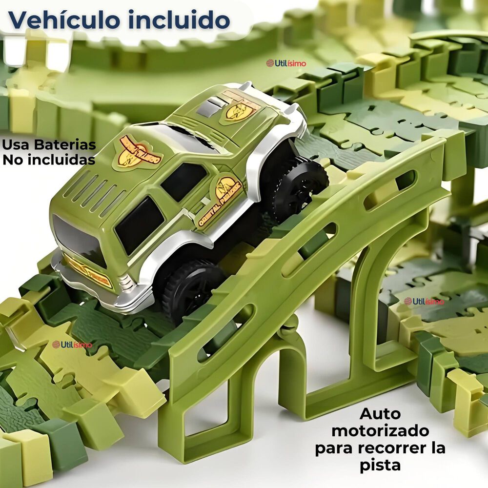 Pista Carreras De Auto Juguete Flexible Dinosaurio 120 Piezas Ni&ntilde;os image number 5.0