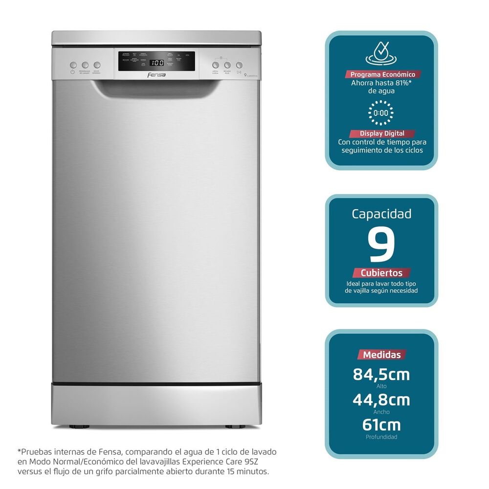 Lavavajillas 9 Cubiertos Programa Econ&oacute;mico 9sz Inox image number 1.0
