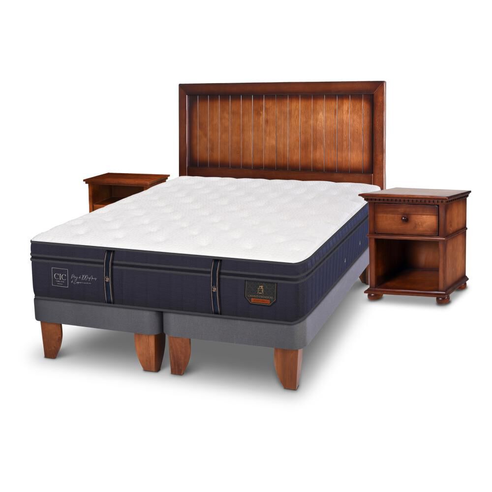 Cama Europea Cic Grand Premium / 2 Plazas / Base Dividida + Set De Maderas image number 3.0