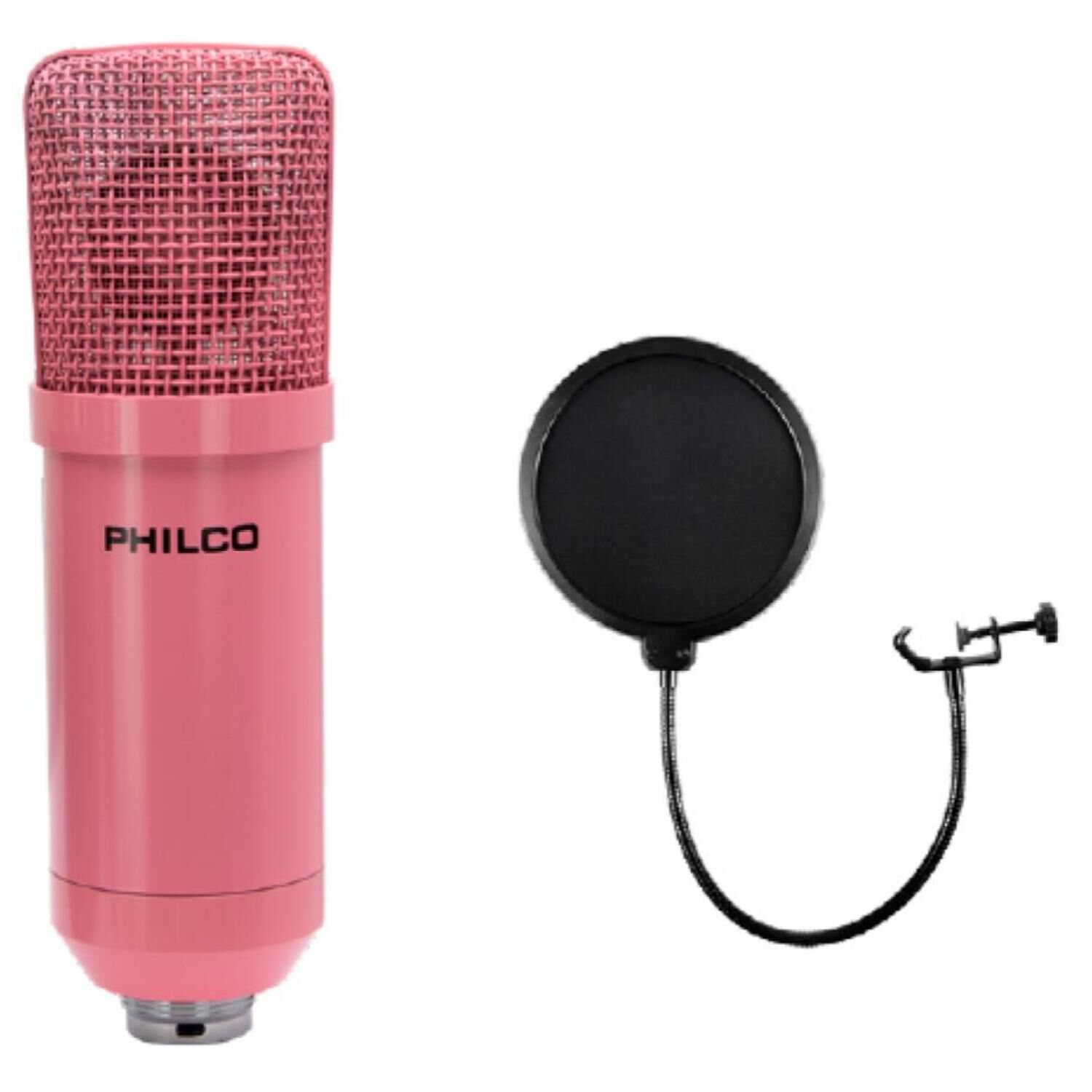 Kit Estudio Microfono Rosado Antipop Atril Metalico image number 1.0