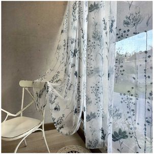 Set De 02 Visillos Bordados Con Argollas 140x230 Cm Mod05