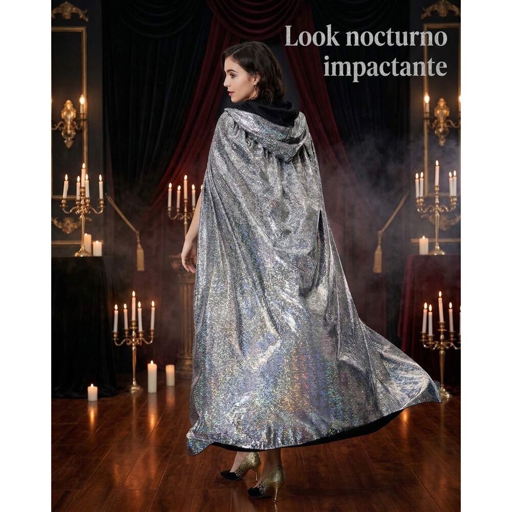 Capa Glitter Brillante Con Capucha Para Cosplay Y Disfraz image number 25.0