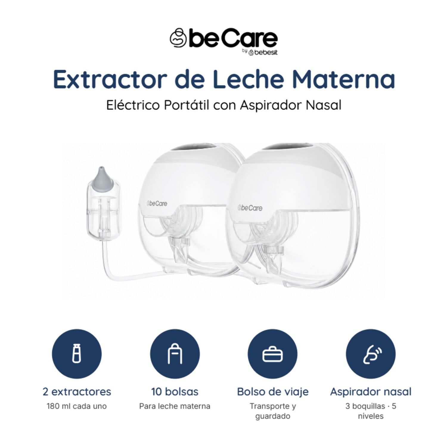 Extractor Leche Materna El&eacute;ctrico Port&aacute;til Aspirador Nasal image number 2.0