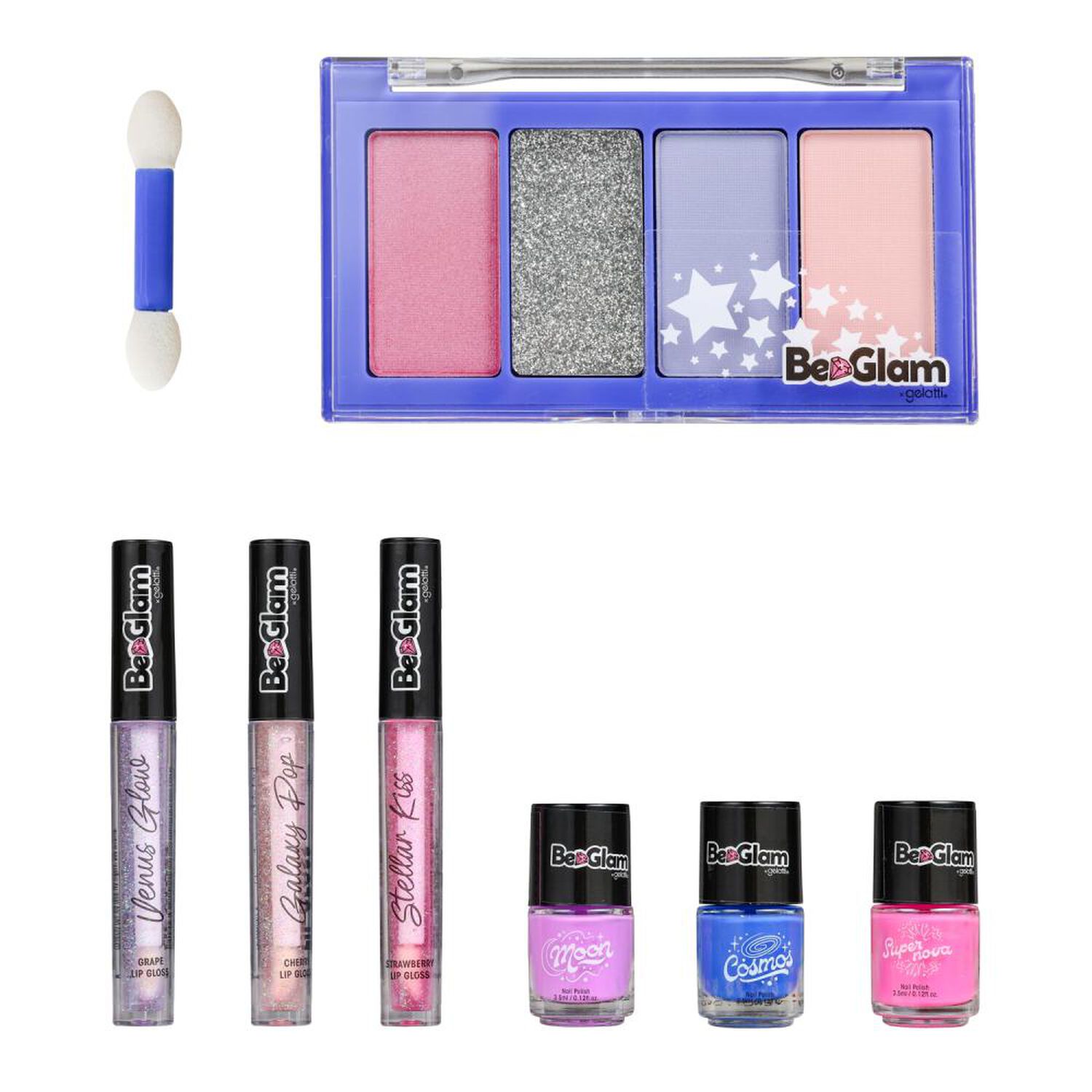 3 Esmaltes + Lip Gloss + Sombras Be Glam image number 1.0