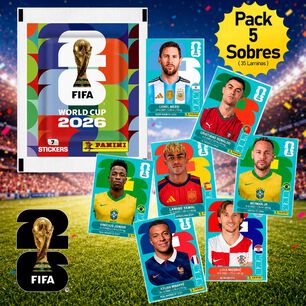 Pack 5 Sobres Mundial Fifa 2026 Panini Original 35 L&aacute;minas