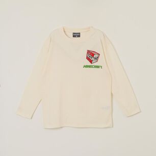 Polera Manga Larga Ni&ntilde;o Logo Minecraft