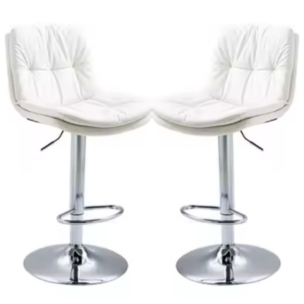 Pack 2 Sillas Bar Nordica Ecocuero Color Blanco image number 0.0