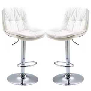 Pack 2 Sillas Bar Nordica Ecocuero Color Blanco